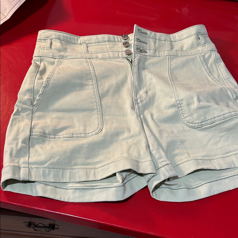 White House Black Market High Waist Light Green Shorts